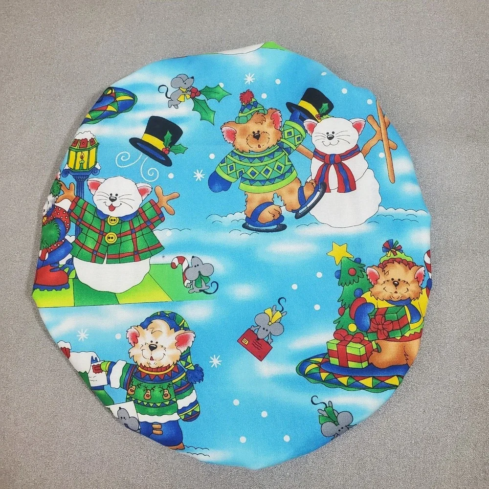 Winter Snowman Cats Reversible KitchenAid Mixer Mixing Bowl Cover Bread Baking